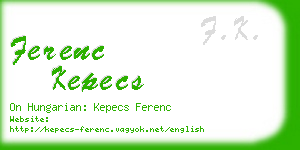 ferenc kepecs business card